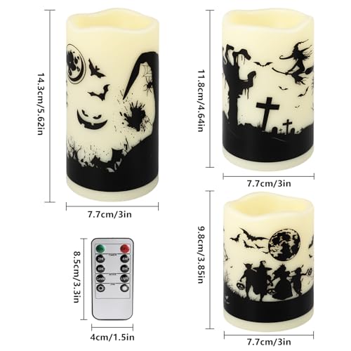 Image of 12-Pack Waterproof -Flameless Led Candles,Remote Control and Timer Functions for Halloween and More Decorations(3 Sizes)