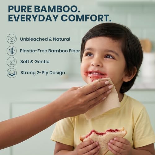 Image of Bamboo Facial Tissues 100 Pulls (Pack of 12) | 1200 Pulls 2-Ply | Unbleached Tissue Paper | Super Soft, Strong & Highly Absorbent | 100% Natural & Eco Friendly Tissue Napkins