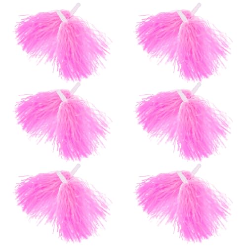 UPKOCH Pompon Rosa da Cheerleader in Plastica Riutilizzabili, Set da 12 Pezzi, Accessori da Tifo per Eventi Sportivi e Coreografie di Cheerleading