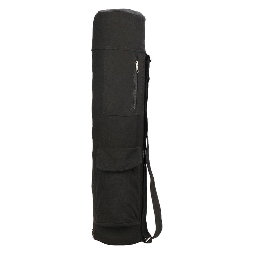 Yoga Mat Carrier Backpack Zipper Closure Shoulder Strap Multi Pockets Bag-image-17