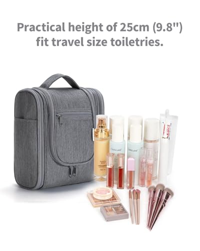 Image of Hanging Travel Toiletry Bag Cosmetic Make up Organizer for Women and Men (Medium, Grey)