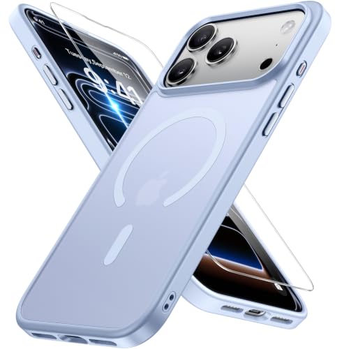 Image of miracase Magnetic for iPhone 17 Pro Hard Shell Case 6.3 inch & Screen Protector, [Compatible with MagSafe] Military-Grade Protection, Anti-Fingerprint, Slim Thin Phone Case for 17 Pro Cover, Clove Purple