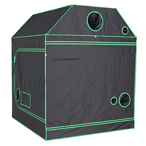 Green Hut 5X5 Growing Tent, 60"X60"X72" Roof Cube Grow Tent Plant Grow Tent, Indoor Growing Tent With Observation Windows, Lightproof Roof Cube Tent With Floor Tray, Mylar Hydroponic Tent #TOP2