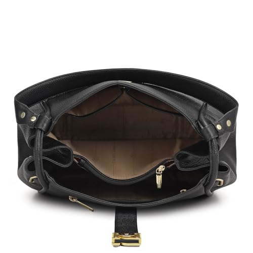 Image of Da Milano Medium Leather Hobo - Black