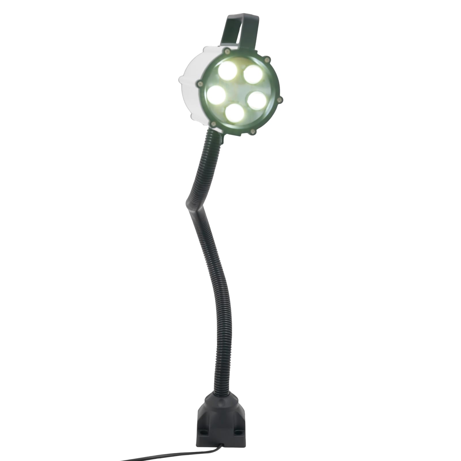 Lampa maszynowa z łabędzią szyją, 5 W, lampa LED do stołu warsztatowego 50 cm, wąż skierowany 360°, podwójna rurka, lampa typu łabędzia szyja, wodoszczelna głowica lampy
