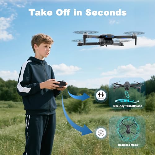 Drone with AI Optical Flow & AI Voice/Gesture Control, 1080P FHD FPV Camera for Kids Beginners Adults, Brushless Motor Foldable RC Drone, One-Key Start, 3D Flips, 2 Batteries 26 Min, Indoor/Outdoor - Image 3