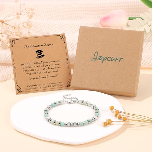 Image of JoycuFF ๐๐ถ๐ณ๐๐ ๐ณ๐ผ๐ฟ ๐ช๐ผ๐บ๐ฒ๐ป ๐ ๐ผ๐ผ๐ป๐๐๐ผ๐ป๐ฒ ๐๐ฟ๐ฎ๐ฐ๐ฒ๐น๐ฒ๐ Amazonite Colorful Imperial Jasper Stainless Steel Beads Bracelets, Graduation Christmas Valentines Mothers Day Birthday Gifts