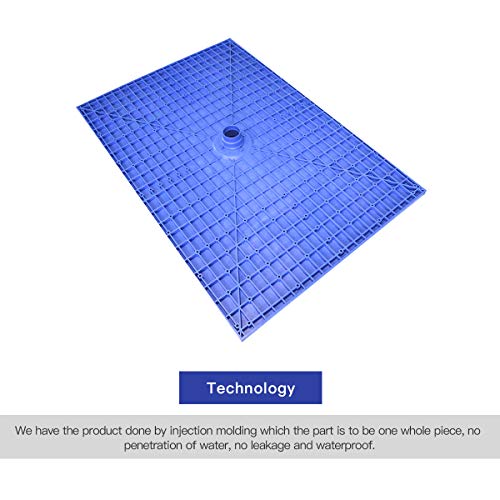 Uni-Green Shower Pan Ready Tile 32"X48" Curbless Level Entry System ABS Glassfibre Reinforced Material Cut-to-Fit with center shower drain, Shower Base Slope and Tileable, Easy for Installation - Thumbnail 2