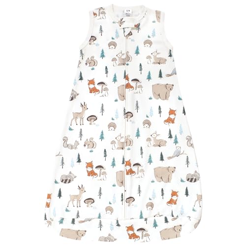 Image of Hudson Baby Unisex Baby Cotton Long-Sleeve Wearable Sleeping Bag, Sack, Blanket, Boy Woodland Pals, 12-18 Months