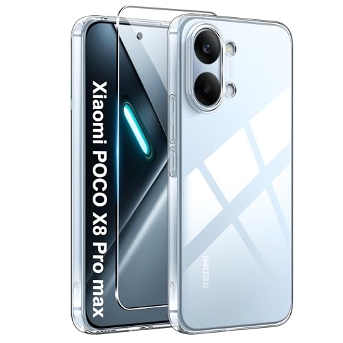 Image of for Poco X8 Pro Max 5G Screen Protector(1 pack) Tempered Glass flim with case,9H Hardness,Anti-Scratch, Case Friendly, Bubble Free,HD Clear