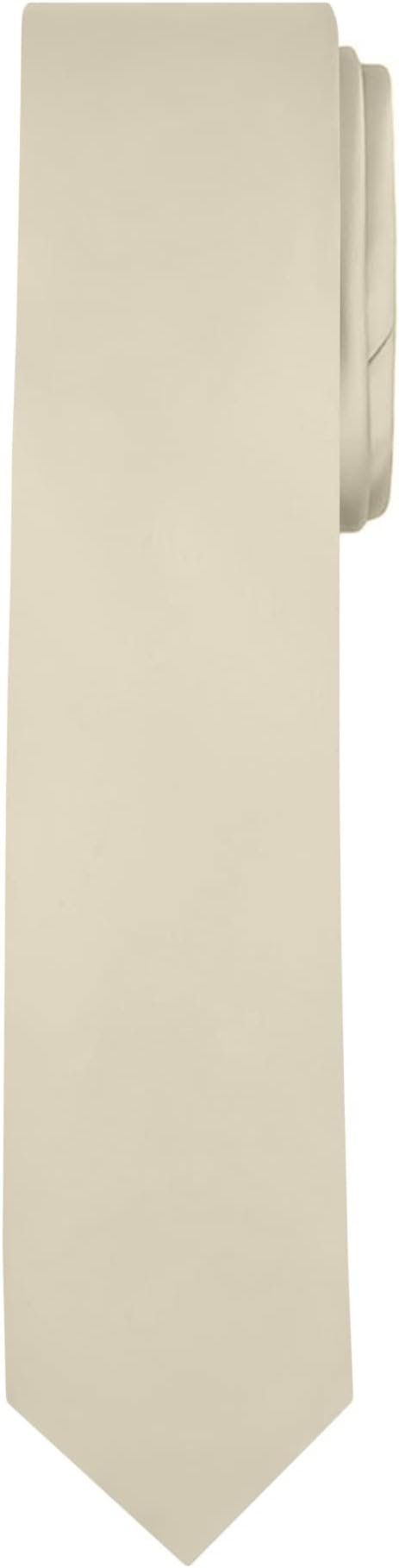 Jacob Alexander Solid Color Men's Skinny Tie - Champagne