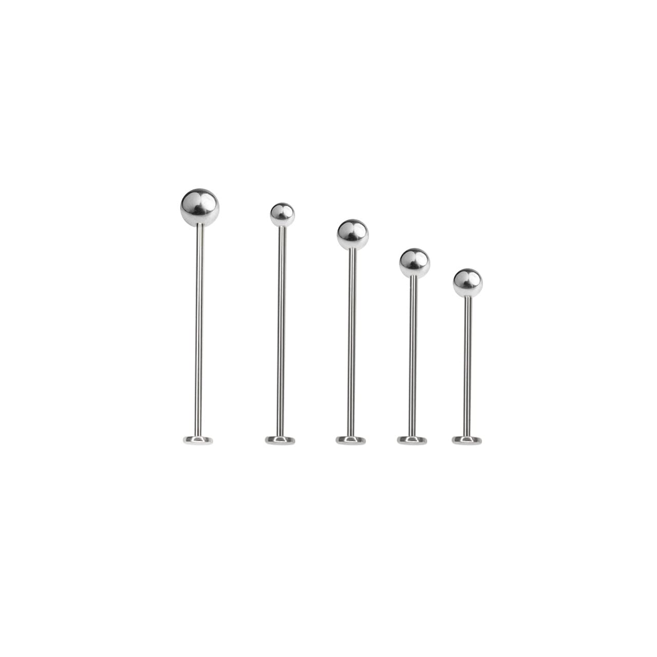 316L Surgical Steel 16G Cheek Dimple Piercing Jewelry Flat Back Tongue Rings Tragus Cartilage Extra Long Labret Monroe Lip Rings Studs Piercing