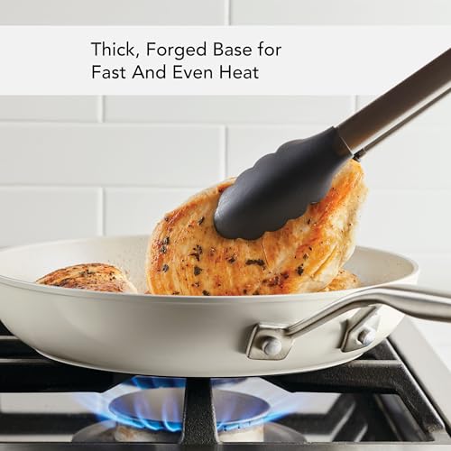 KitchenAid Hard Anodized Ceramic Nonstick Cookware Frying Pan/Skillet, 10 Inch Non Stick Fry Pan with Stainless Steel Handle - Porcelain White by KitchenAid - Image 5