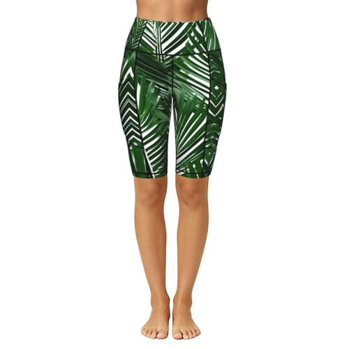 Legging doux taille haute imprimé palmiers avec ceinture large gainante - 2