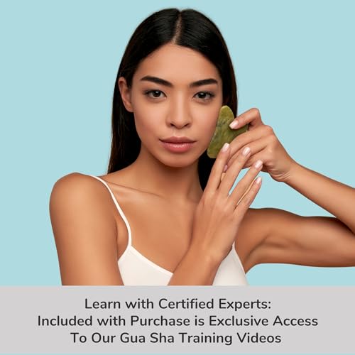Kandyway Authentic Jade Gua Sha Facial Tool - Premium Face Massage Tool with Bonus Instructional Videos - Enhances Radiance, Improves Circulation, and Promotes Lymphatic Drainage. - Image 3