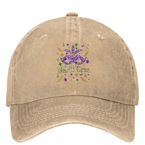 Mardi Gras 2025 - Mujeres Niñas Nueva Orleans Mascarilla Cuentas Fiesta Gorra de béisbol Mujer Hombre Gorra de Camionero Verano Sun Snapback