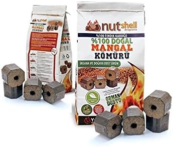 NUTSHELL %100 ECOLOGICAL BARBECUE BRIQUETTES 6.6 lbs (3 kg)