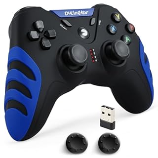 DuLingKer Manette PC Sans Fil, PS3 Manettes PC Gamepad avec Hall Effect Joystick et Double Vibration, Sans Fil 2,4G Gamer Manette pour Windows 11 10 8, PS3, Android TV, TV Box, Steam, Raspberry Pi