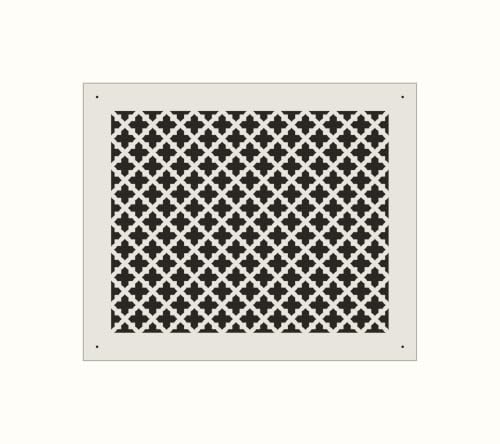 Vent Cover for Walls and Ceiling 1/4" MDF Primed White Custom Size Fan Cover Wall Register Ceiling Register Air Return Ventilation Cover Style # 10 (10" x 8" Duct - (12" x 10" Overall))