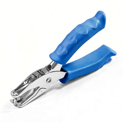 Perforatrice 1 trou 6,35 mm bleue avec poignée souple ergonomique