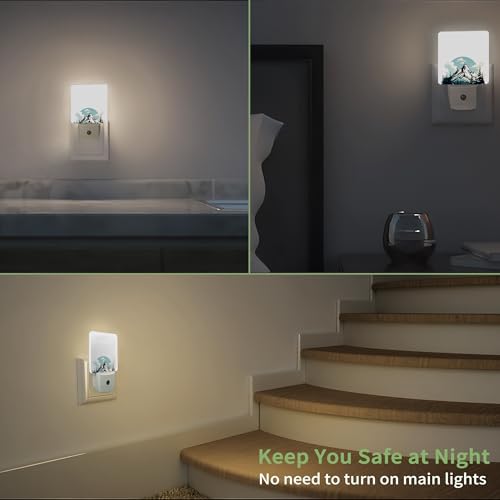 Image of Nordic Forest Mountain Night Light, Night Light Plug into Wall with Dusk to Dawn Sensor, LED Lamp Energy Saving Lights for Men Women Boys Girls,Lamp for Bedroom Bathroom Hallway
