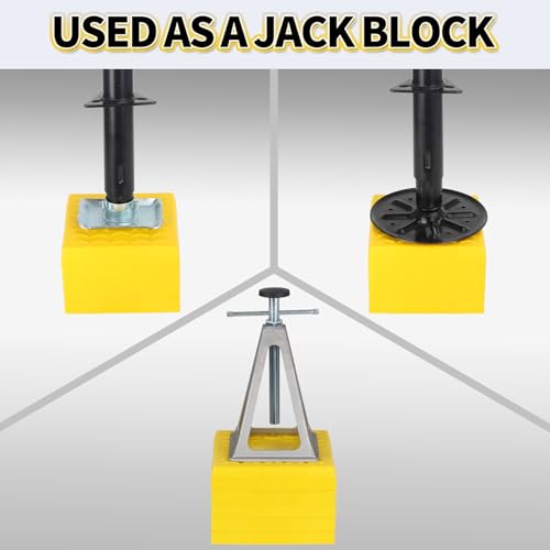 Image of OULEME RV Leveling Block Top Cover, 4 Pack RV Jack Pad Cap, Interlocking Leveling Pad Cap for Camper Travel Trailer