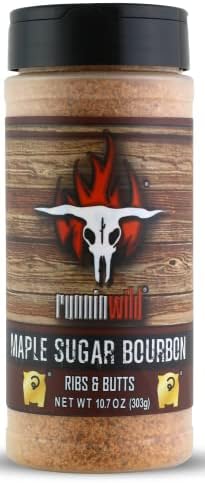 Maple Sugar Bourbon Rub | BBQ Rub for Pork and Ribs | Runnin’ Wild Foods, 10.7 ounces