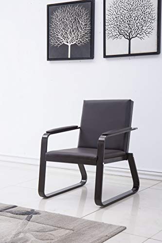 Bestmart Pvc Leather Office Reception Chair Executive Side Waiting Room Visitor Guest Sofa,Dark Brown(2 Seat) #TOP2