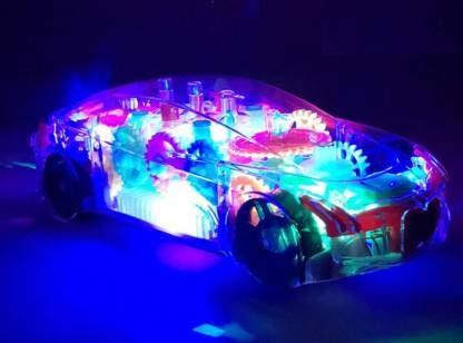 Image of Vikrida 360 Degree Rotating Transparent Concept Racing Car with 3D Flashing Led Light Music for Kids 3+Ages , Electric Cars Toys for Children Kids Toys Gift