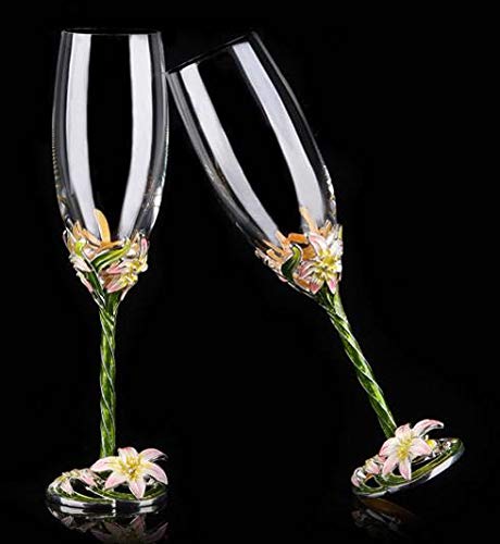 RORO Inspired Enameled and Jeweled Bohemian Crystal Lovely Swans Champagne Flute Glasses, Wedding Gift, Luxury Home Accessories