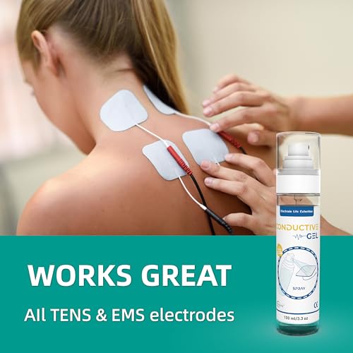 ReaJoy Conductive Gel for TENS Unit Pads, Adhesive Gel, Electrode Gel Extend The Life and Increase Adhesion of Electrodes for Your TENS/EMS Units, Muscle Stimulator (100 ML/3.3 OZ x 2)