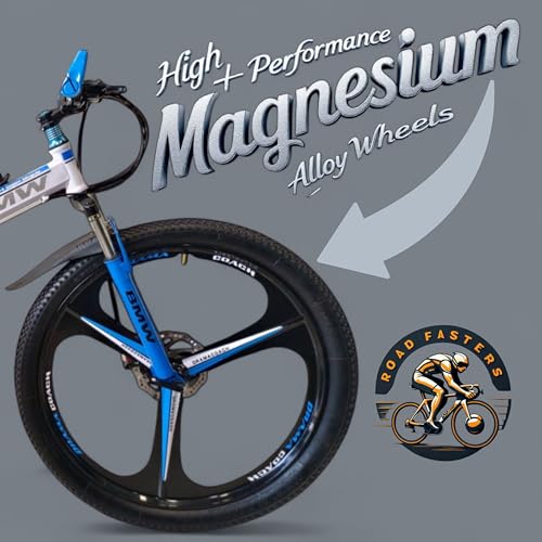 Image of X6 Series 21-Speed Gear Cycle for Men | Foldable 26-Inch Bicycle with Spoke Alloy MacWheels, Dual Disc Brakes & Dual Suspension | Off-Road & City Riding Bike (Blue 3 Spoke)