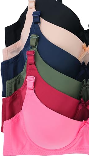 Image of ToBeInStyle Women's Pack of 6 Classic Style Underwire Supportive Padded Bras