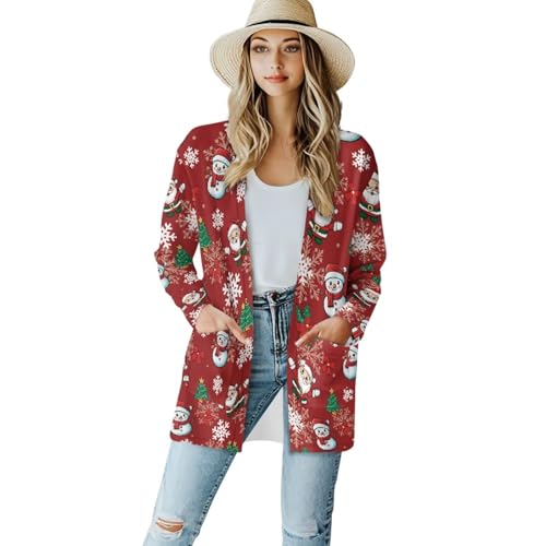 Image of Women's Open Front Cardigan Long Sleeve Loose Sweater Lightweight Soft Cardigan Jackets