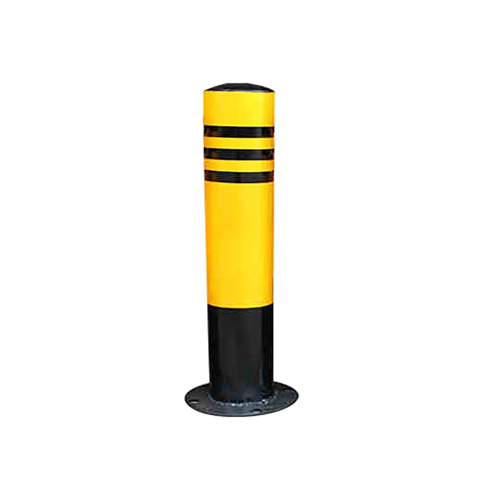 AYCDL Safety Bollard Steel Bollards, with Anchor Bolts Parking Barrier Bollard Post with Reflective Tape, Yellow Traffic Barriers for Driveways, Parking Lots, and Sen