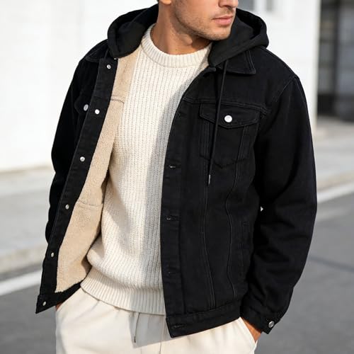 Chaqueta de mezclilla para hombre con capucha miniatura 6