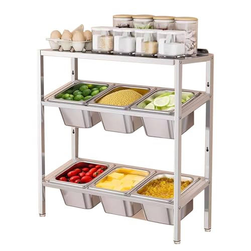 Gaommini Estante para Especias de 3 Capas, Organizador para Armario de Cocina, estantes Colgantes de Acero Inoxidable para encimera de Cocina y encimera de baño
