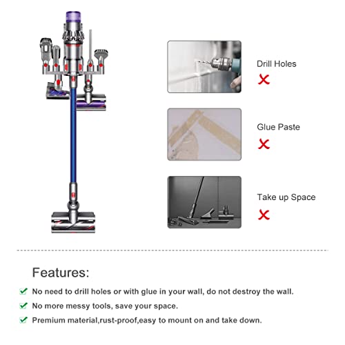 Lanmu Accessory Holder Compatible With Dyson V15 V11 V10 V8 V7 Outsize Cordless Stick Vacuum Cleaner, Docking Station Attachments Organizer #TOP3