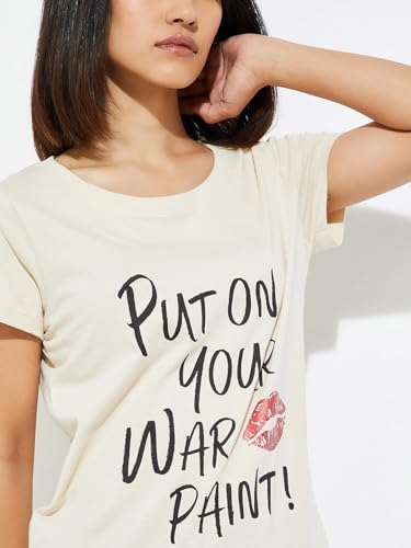 Image of Max Women's Cotton Regular Fit URB N Graphic Printed T-Shirt - Pack of 2