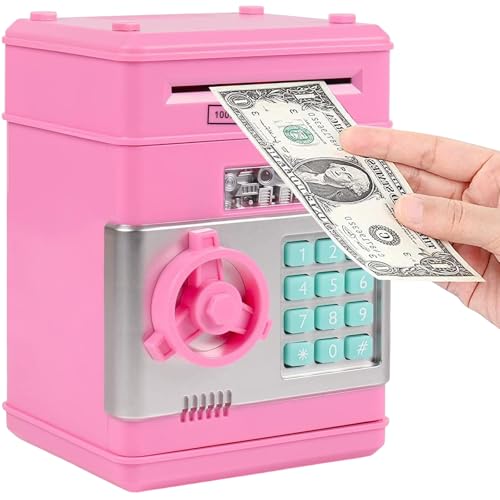 Binnan Tirelire Électronique pour Enfants, Tirelire Électronique avec Mot de Passe, Mini Tirelire ATM Coffre-Fort, Tirelire Fille, Anniversaire Cadeau de...