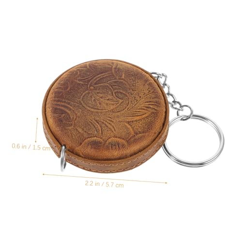 Cinta métrica vintage mini portátil con llavero de cuero miniatura 4