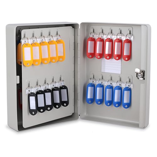 Carl, CUI80038, Steel Security Key Cabinet, 1 Each, Ivory