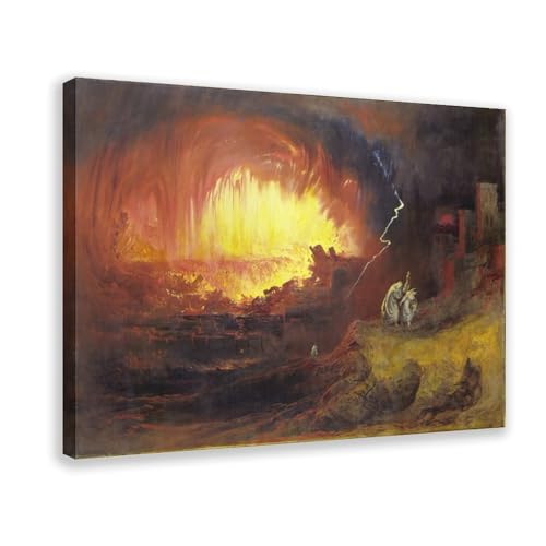 Toile John Martin Sodome et Gomorrhe cadre inclus pour habiller un mur vide
