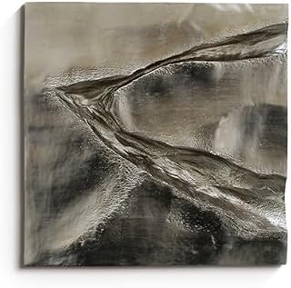 Modern Minimalist Abstract 3D Relief Wall Art, Hand-Painted Gray Textured Frameless Panel, Living Room, Entryway, Dining Room Decor