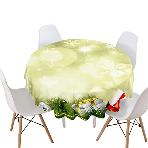 Himlaya Mantel Redondo Mantel de Mesa, 3D Navidad Impresión Manteles Impermeable Mantelerias Antimanchas Lavable Hogar Salón Restaurante decoración de Mesa (Copo de Nieve,Diámetro 90cm)