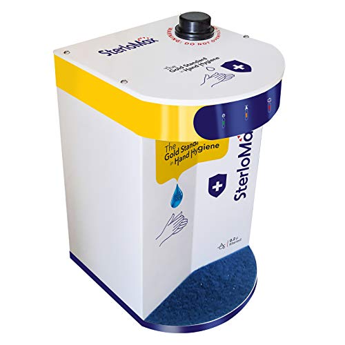 Image of SterloMax 5 Litre Automatic, Touchless Sanitizer Dispenser. Compact Size for Wall-Mount or Table Top, White Metal for All-Round Hygiene in High Traffic, High Use Areas