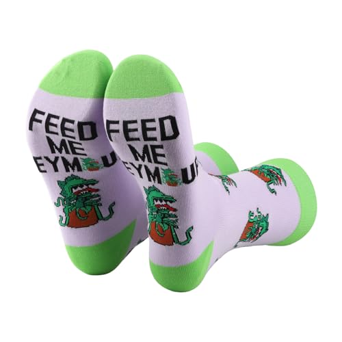 PXTIDY 2 Pairs Little S Horror Socks Horror Movie Lover Gift Feed Me Musical Sock