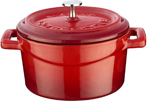 Lava Metal Döküm Mini Tencere, 10 cm, 0.35 L Hacim, Kırmızı