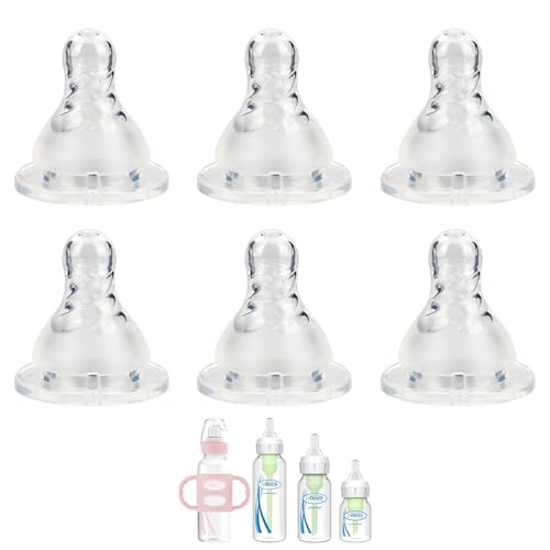 Image of Silicone Nipple for Dr. Brown’s Natural Flow Level 3 Narrow Baby Bottle, Fast Flow, 6m+, 6 Count