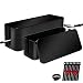 ShellKingdom Cable Management Box, Cable Organizer for Desk, TV, Computer, USB Hub Cord Storage and Holder to Cover and Hide & Power Strips & Cords(Two Set,Black)